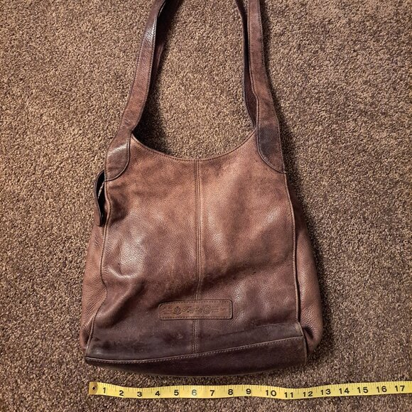 Vintage Fossil Leather Brown Purse #75082 With Double Straps & Lots of Storage - Picture 2 of 13